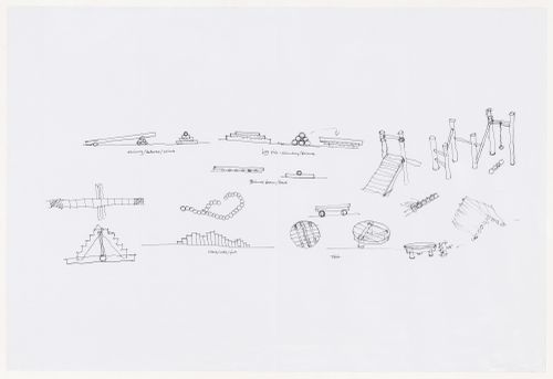 Sketches of playground installation for Inuvik School, Inuvik, Northwest Territories