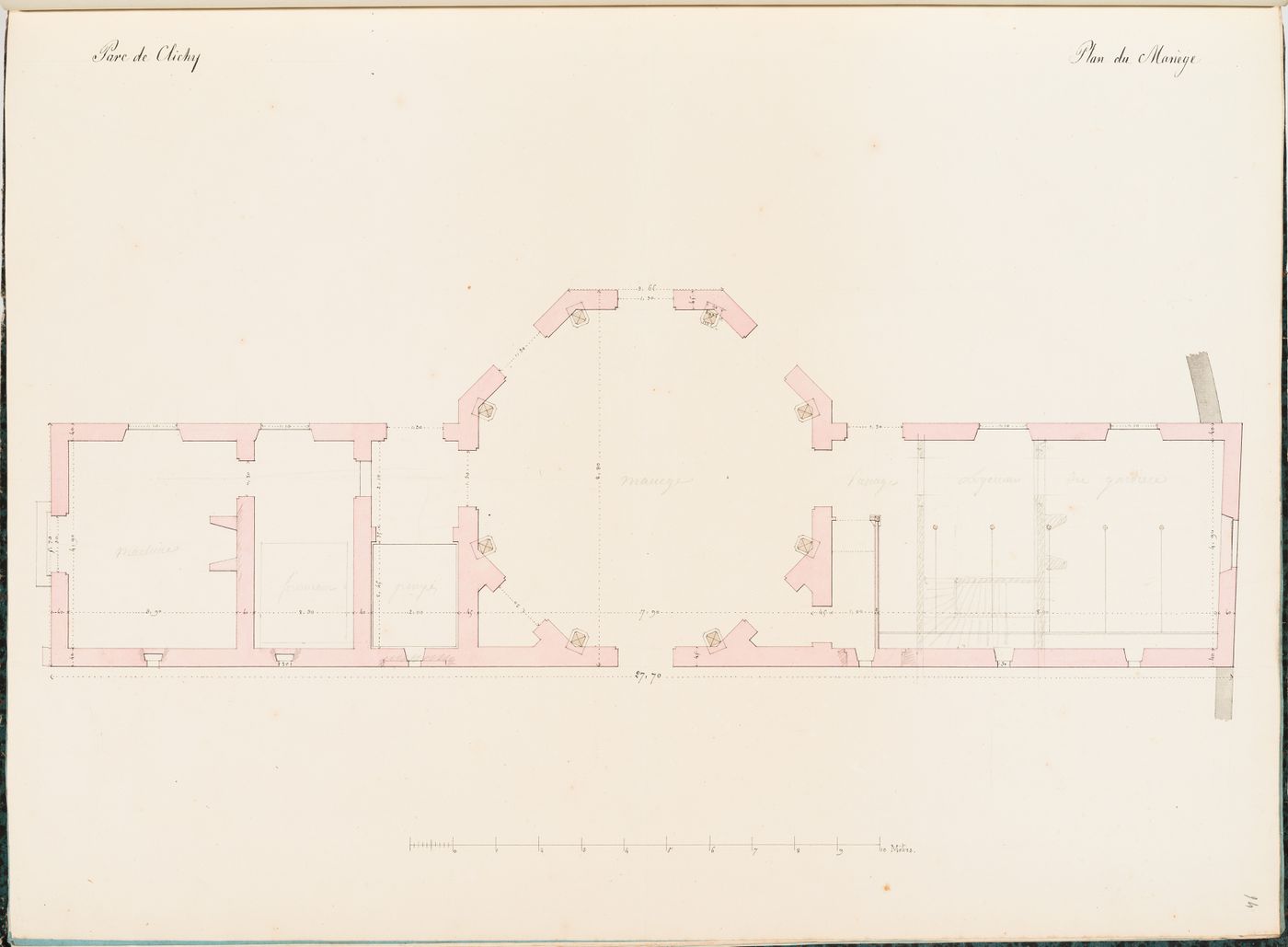 Plan for a manège, Parc de Clichy