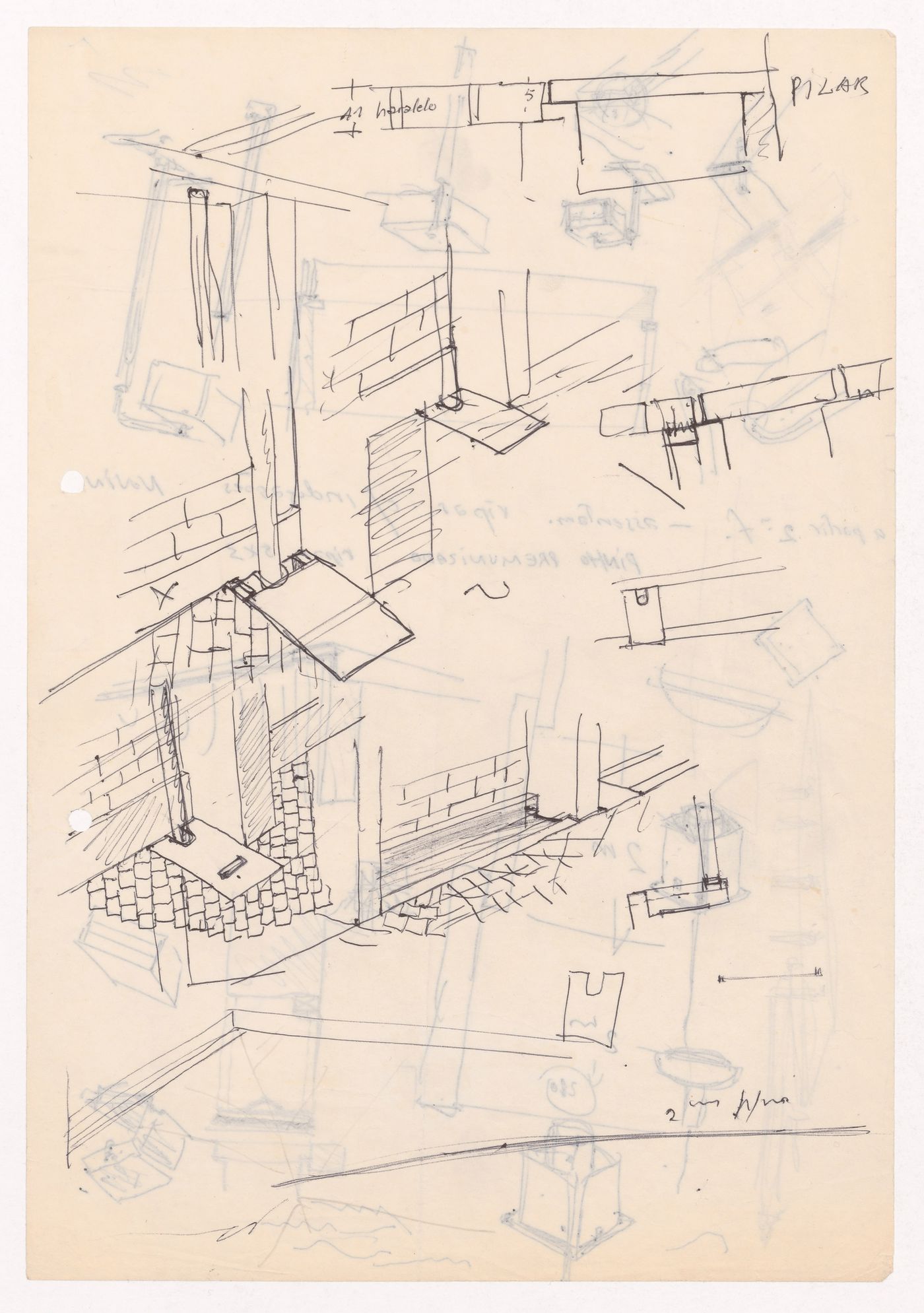 Sketch details for Armazém de algodão, Matosinhos, Portugal