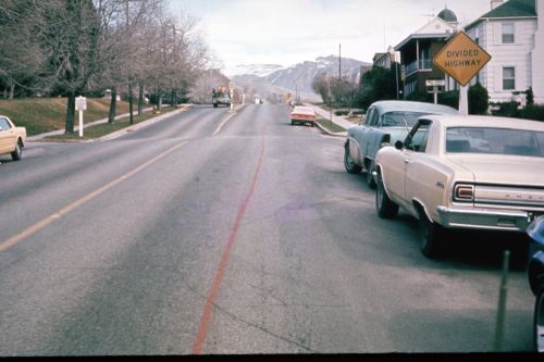Photograph of line on road for performance of Red Line