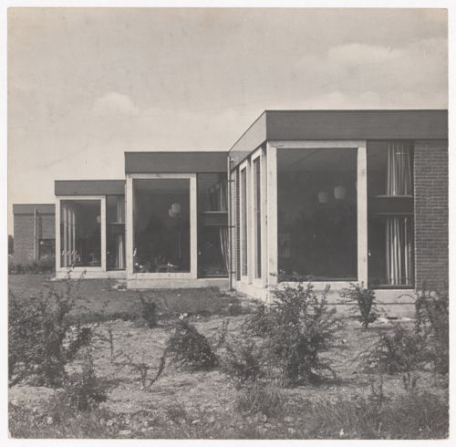 View of a school in Nagele, The Netherlands