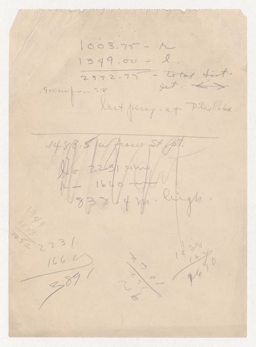 Calculations, probably for Illinois Institute of Technology