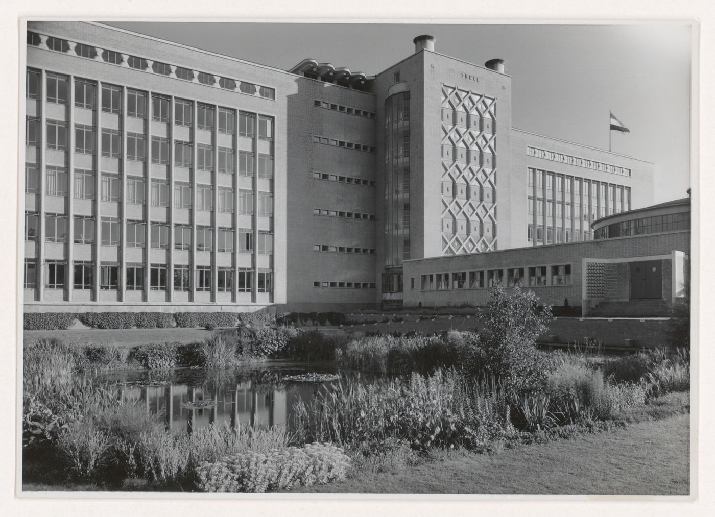 View of the rear façade of the Shell Building, The Hague, Netherlands