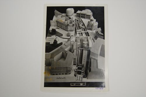 Photograph of an architectural model of Potsdamer Platz, Berlin