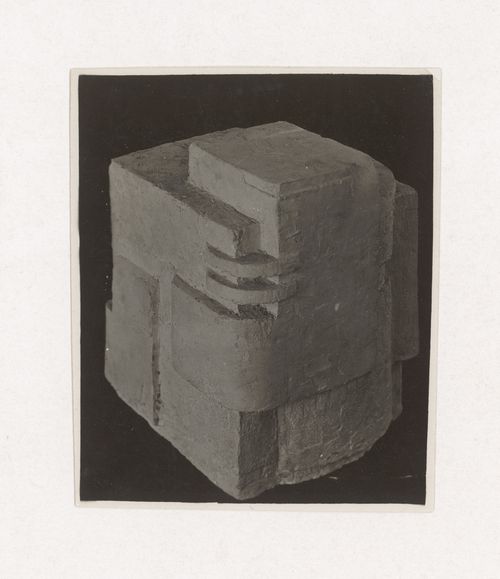 Photograph of a student model on the topic "Finding and Constructing a Voluminous Form Based on Contrast and Rhythmical Combinations of Elements: Turn of the Form" for the "Space" course at the Vkhutemas (Higher State Artistic Technical Studios), Moscow