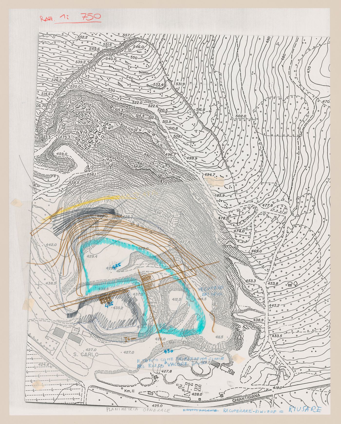 Site plan for Riqualificazione cava di San Carlo [Redevelopment San Carlo quarry], San Vincenzo, Livorno, Italy