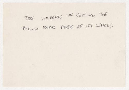 The suspense of cutting the rigid parts free of its whole.