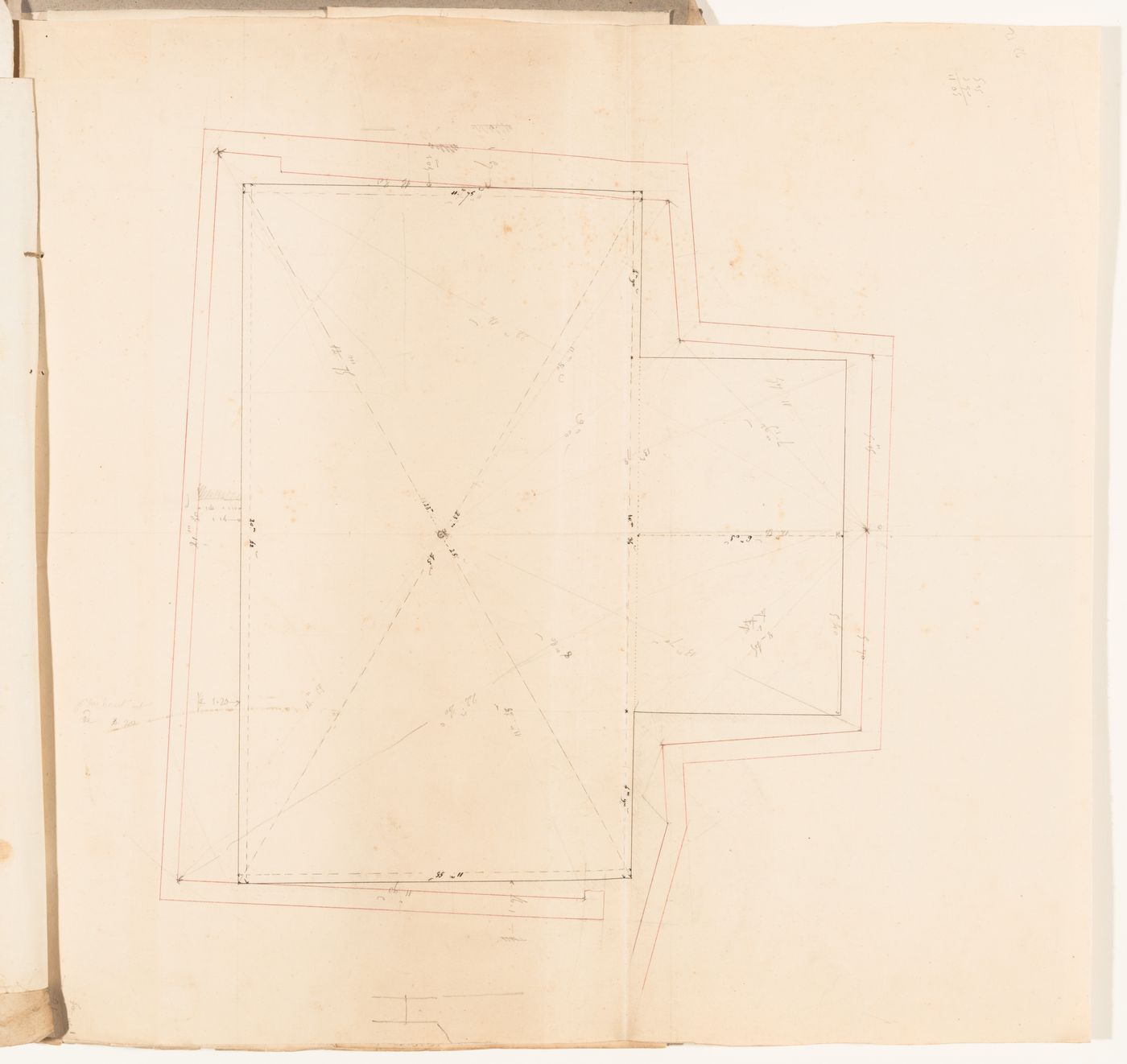 Floor or ceiling plan of a bath, probably the Thermes de Julien