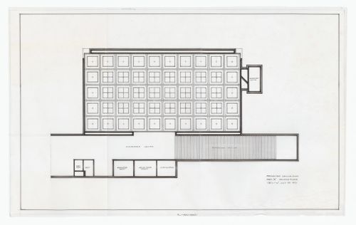 Area B second floor reflected ceiling plan for Henry Moore Sculpture Centre, Art Gallery of Ontario, Stage I Expansion, Toronto