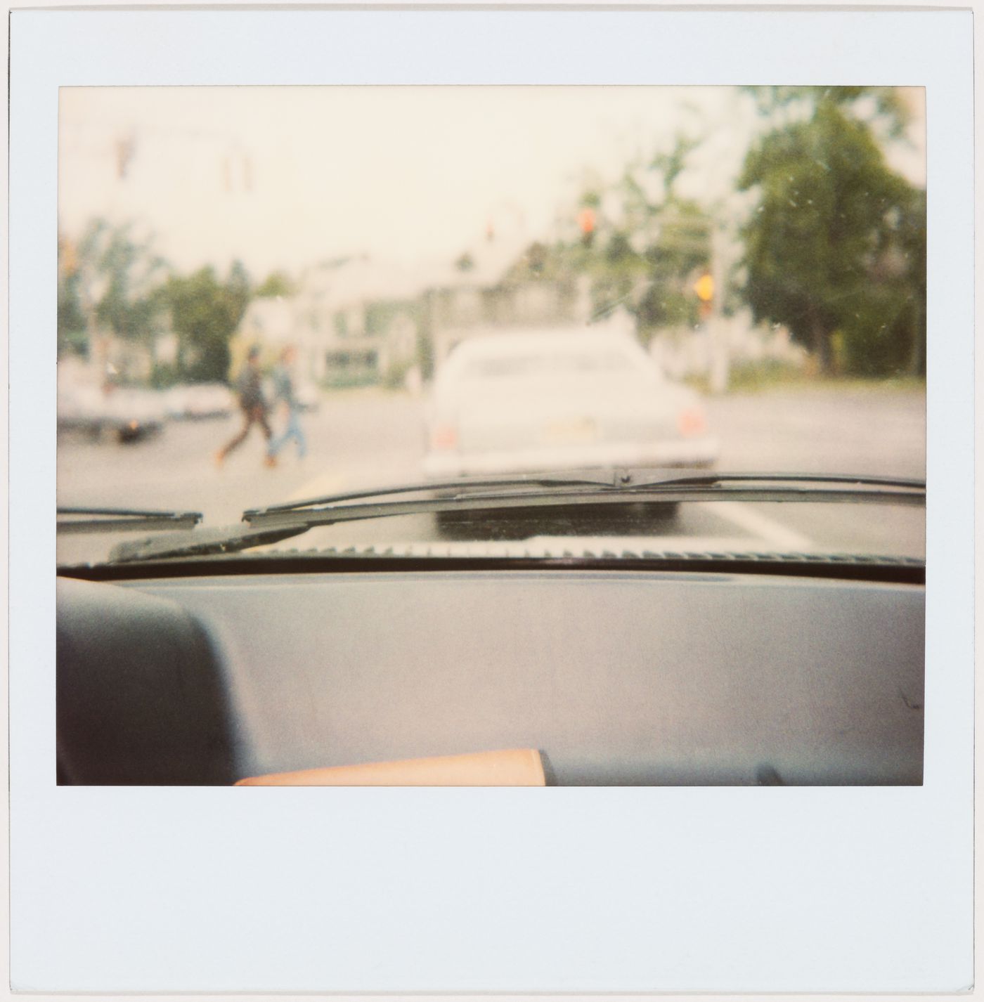 View of a street from a car windshield, United States