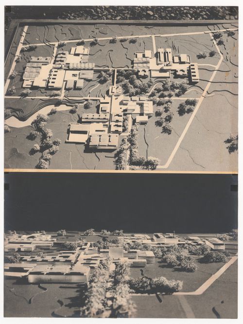Presentation views of models for Meadowvale, Mississauga, Ontario, Canada; verso: map indicating location of site