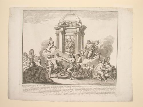 Etching of Specchi's design for the "prima macchina" of 1749