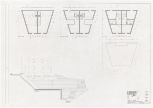 Plans and elevation for Reconstrução do Portal de Riquer, Alcoi-Valencia, Spain