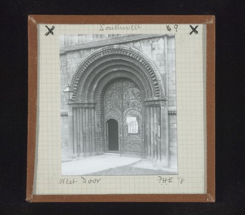 View of west portal of Southwell Minster, Southwell, Nottinghamshire, England