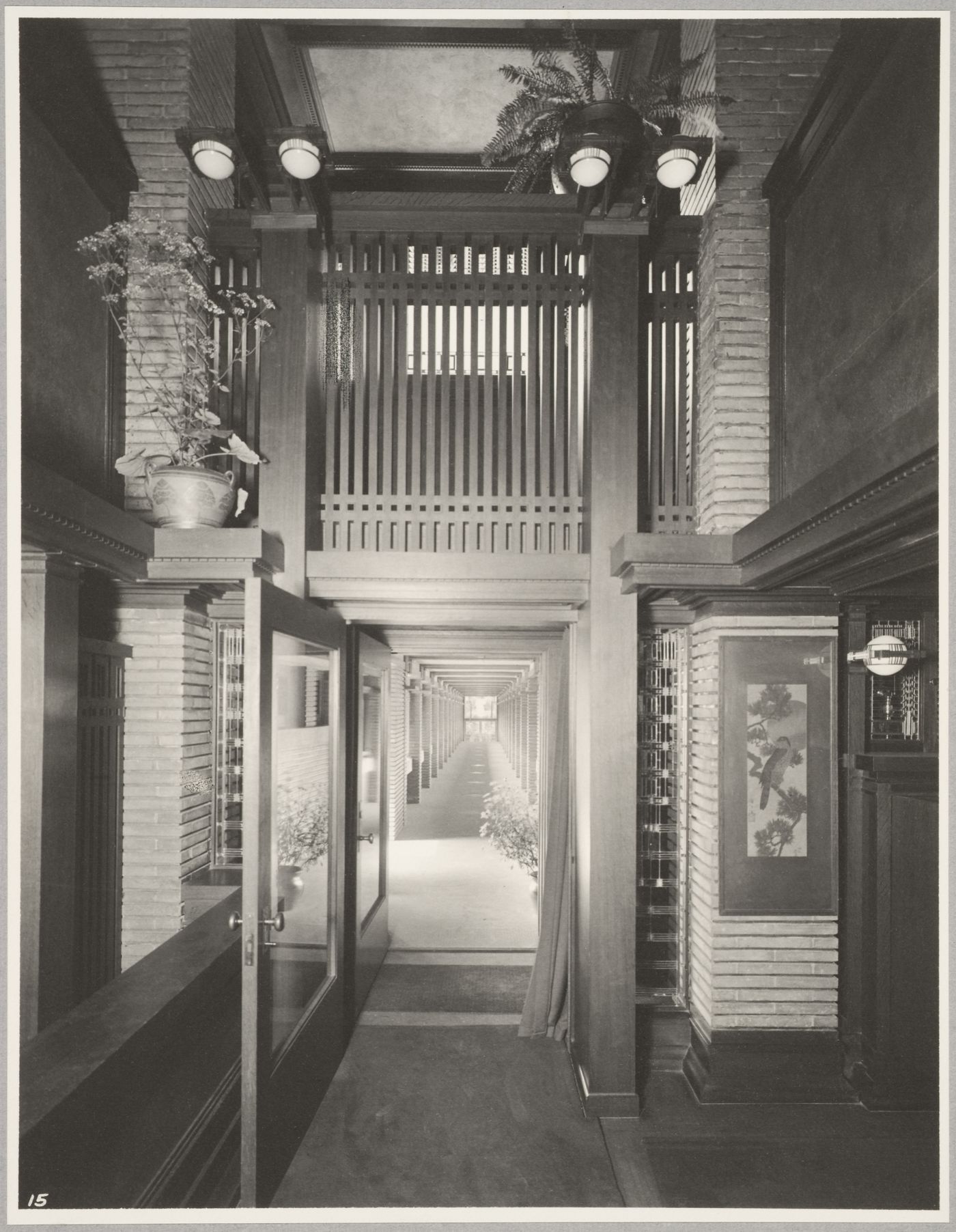 Interior view of Darwin D. Martin House showing a corridor, Buffalo, New York