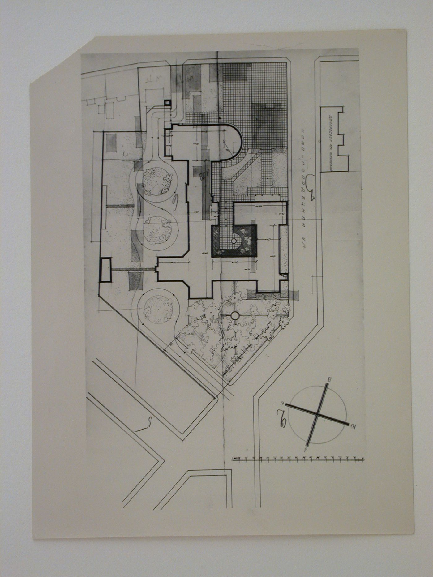 Photograph of a site plan for Volodarskaya Mechanized Canteen, Leningrad (now Saint Petersburg)