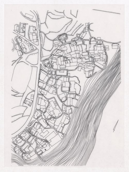 Plan showing the water supply network of Sichuan housing project for "Housing a Billion: Village Upgrading: Jianlu, China" publication