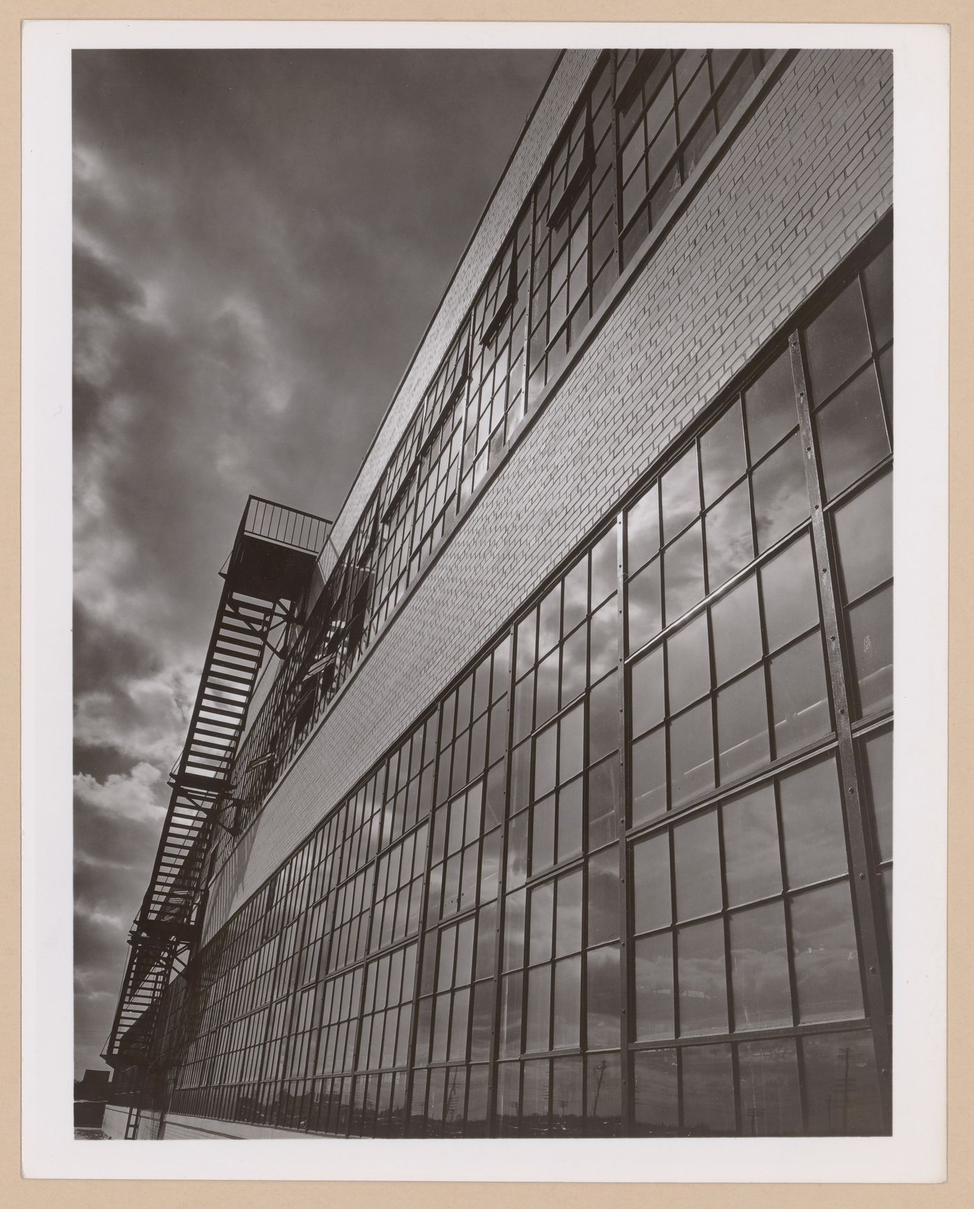 View of the principal [?] façade of the Assembly Building, General Motors Corporation Linden division Automobile Assembly Plant, Linden, New Jersey
