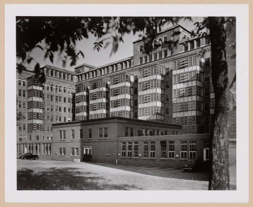 View of the rear [?] façade of the Tuberculosis Building, Herman Kiefer Hospital, Detroit, Michigan