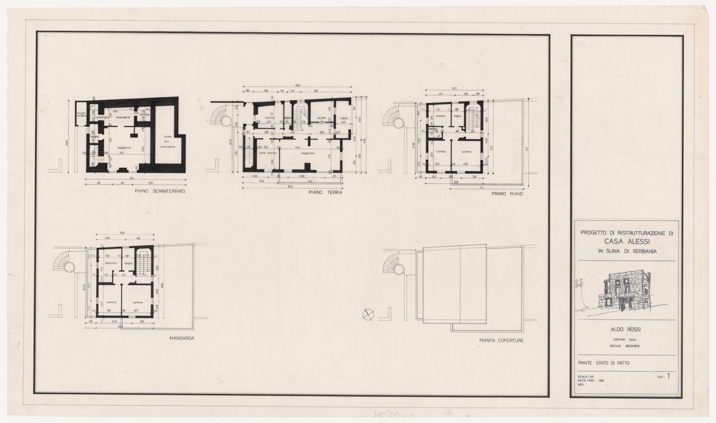 Plans for Ristrutturazione Casa Alessi, Verbania, Italy