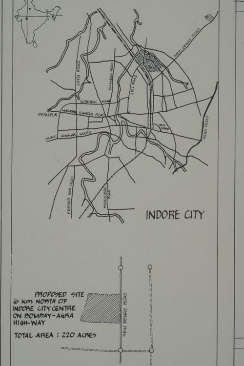 Map of Indore for the Aranya Housing Project, Indore, India