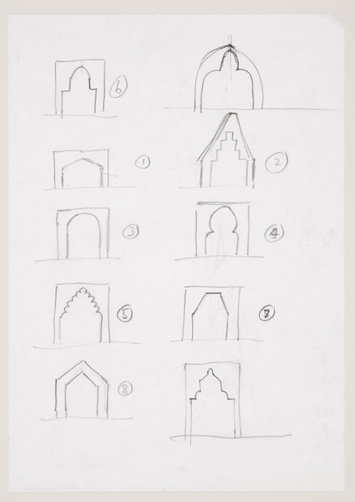 Government Centre, Dawhah, Qatar: sketches for alternative arches