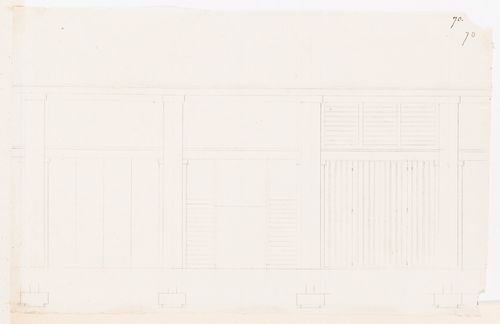 Project for Clos d'équarrissage, fôret de Bondy: Partial elevation, probably for a stable