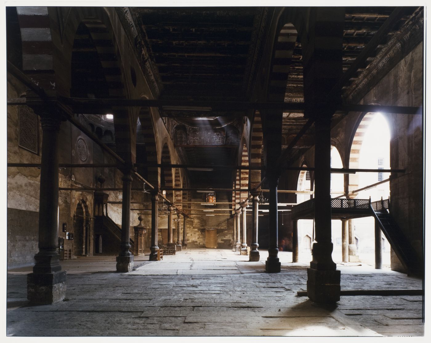 Tomb of Shayku, view of interior, showing large room with sunlight entering through open arched entrances on right, Cairo, Egypt