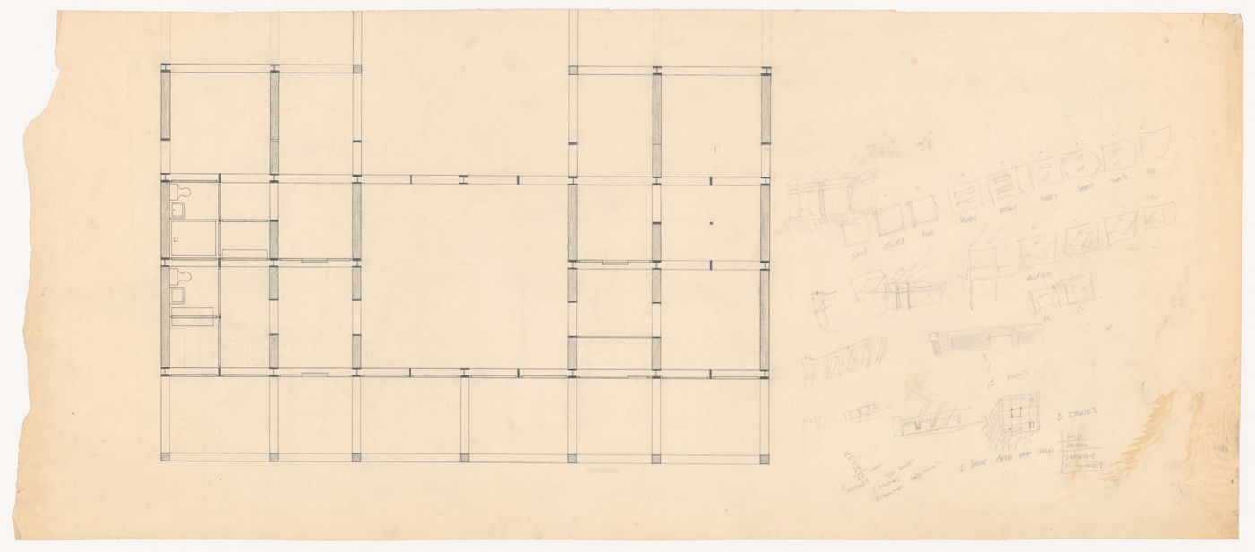 Plan with sketches for Texas House 3