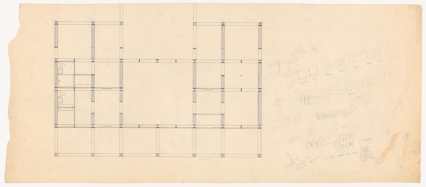 Plan with sketches for Texas House 3