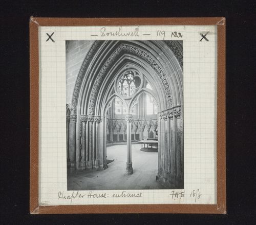View of entrance of Chapter House, Southwell Minster, Southwell, Nottinghamshire, England