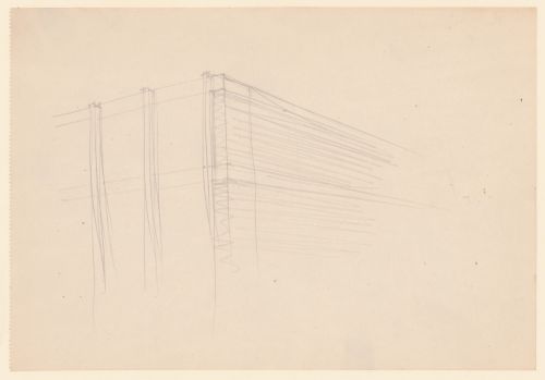 Preliminary drawing for mullions and detail for the curtain wall corner, Promontory Apartments, Chicago