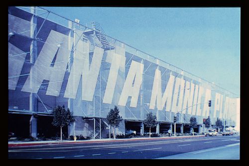 Slide of a photograph of Santa Monica Place, Santa Monica, by Frank Ghery