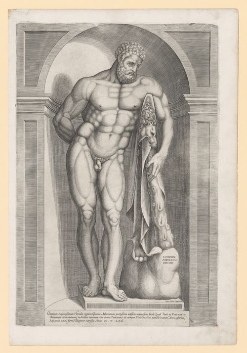 Perspective of the Farnese Hercules in a niche, Rome