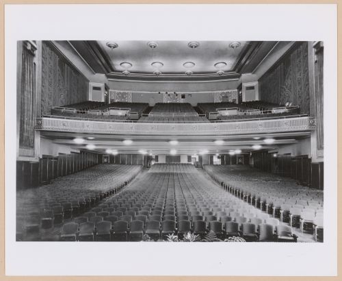 Interior view of the auditorium from the stage, H.J. Heinz Corporation building, Pittsburgh, Pennsylvania