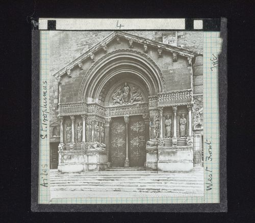 View of west portal of Saint-Trophime, Arles, France
