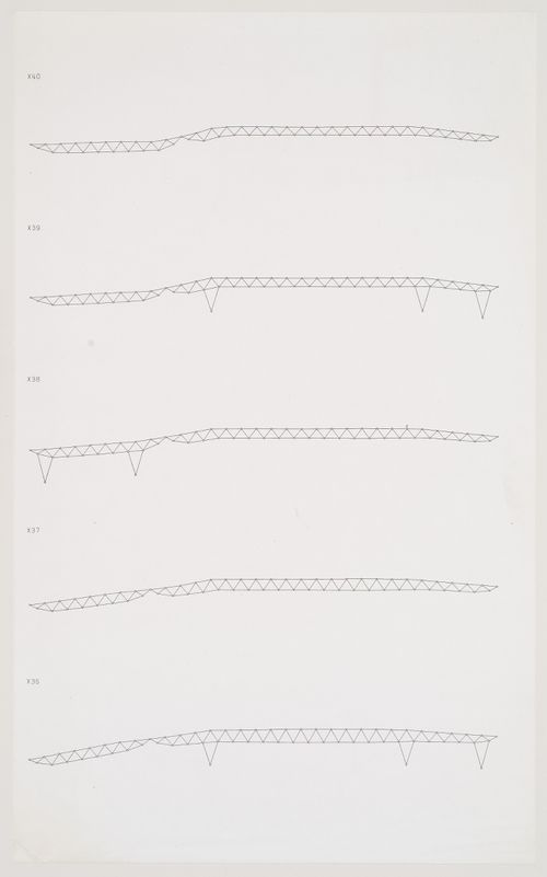 Space frame sections (X36-X40), Odawara Municipal Sports Complex, Odawara, Kanagawa, Japan