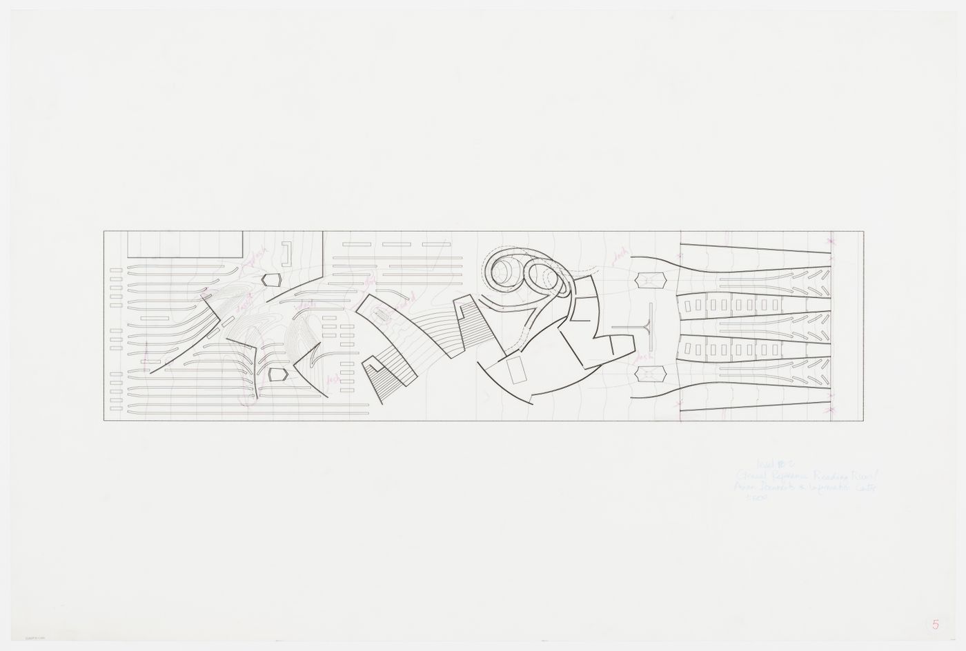 Level 2 plan: general reference reading room,asian documentary and information center, scale 1:500, Kansai-Kan of the National Diet Library, Seika, Japan