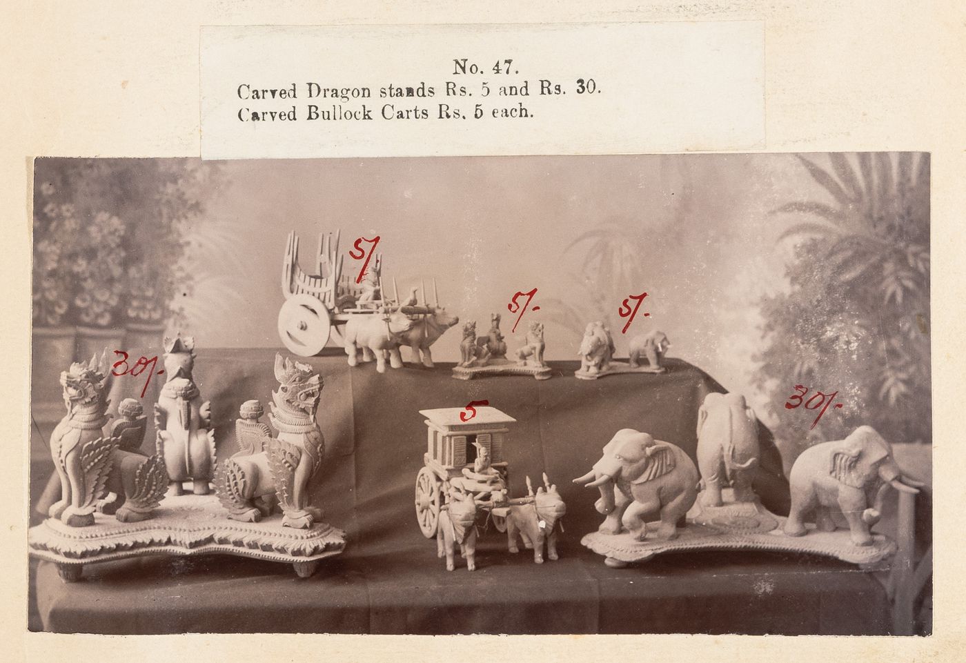 View of statues, F. Beato Limited, C Road, Mandalay, Burma (now Myanmar)