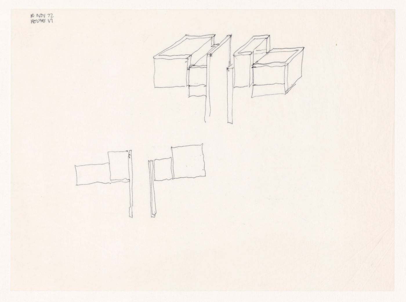 Sketches for House VI, Cornwall, Connecticut