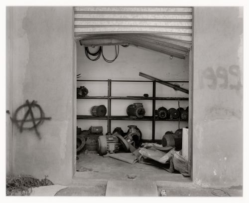 View of an entrance to a room showing machinery, Malteria Adriatica, Marghera, Italy