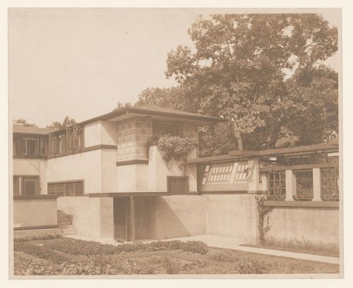 View of Coonley House garden, Riverside, Illinois