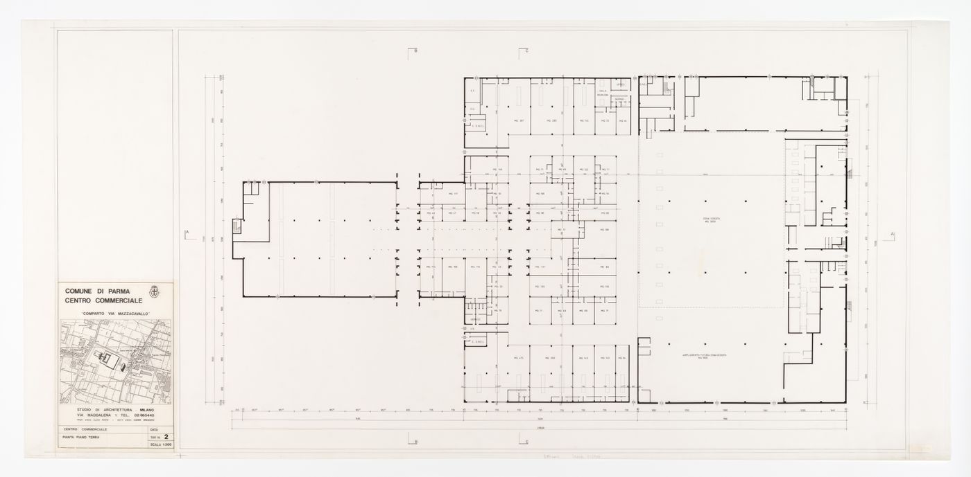 Ground floor plan, Complesso commercial Centro Torri a Parma, Italy