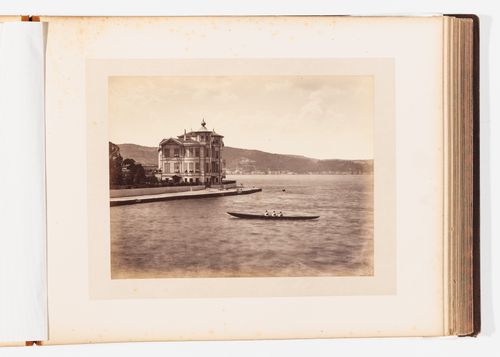 View of a yali on the Bosporus with a boat in the foreground, Constantinople (now Istanbul), Ottoman Empire (now in Turkey)