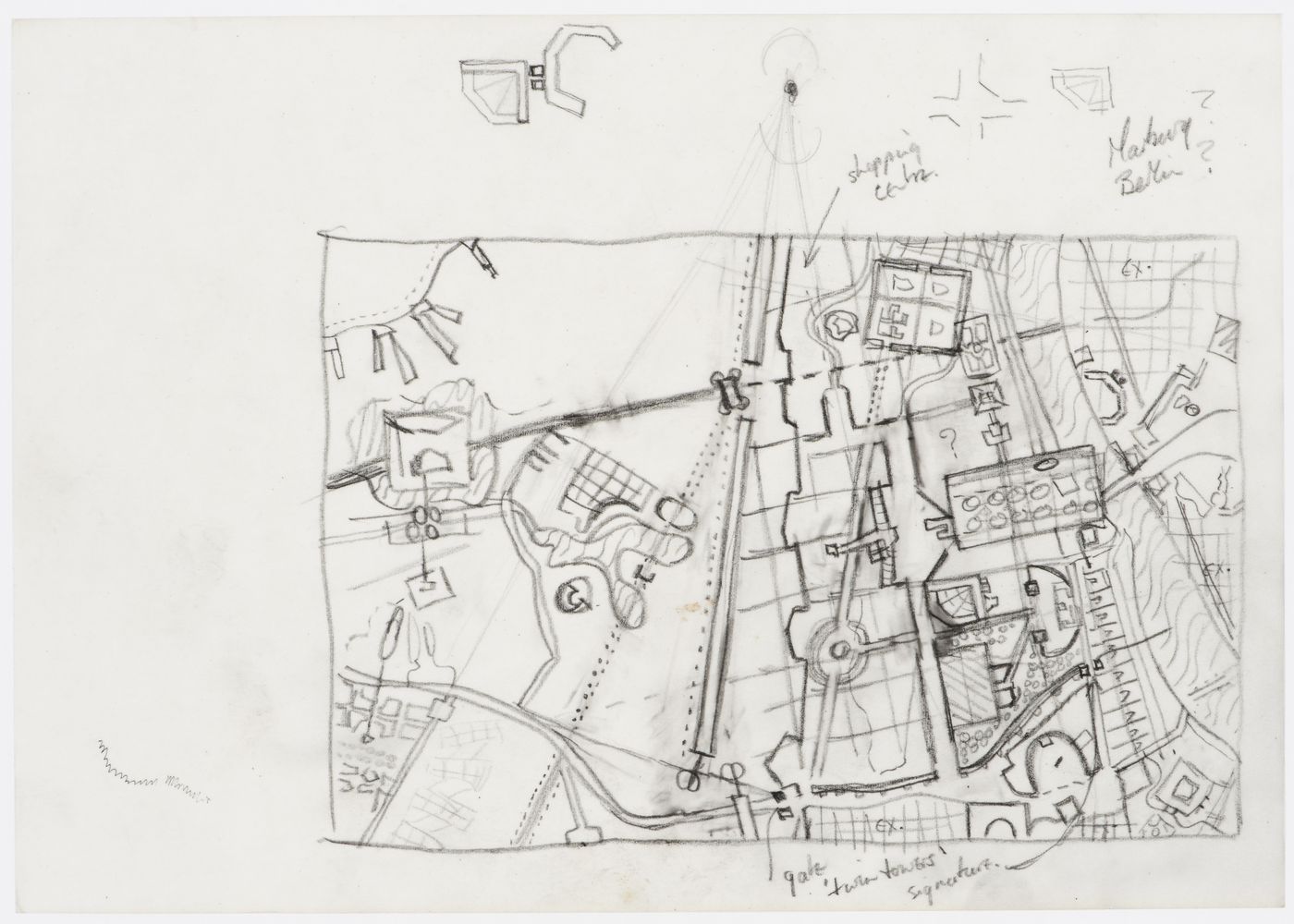 Roma Interrotta exhibition, Rome, Italy: conceptual sketch