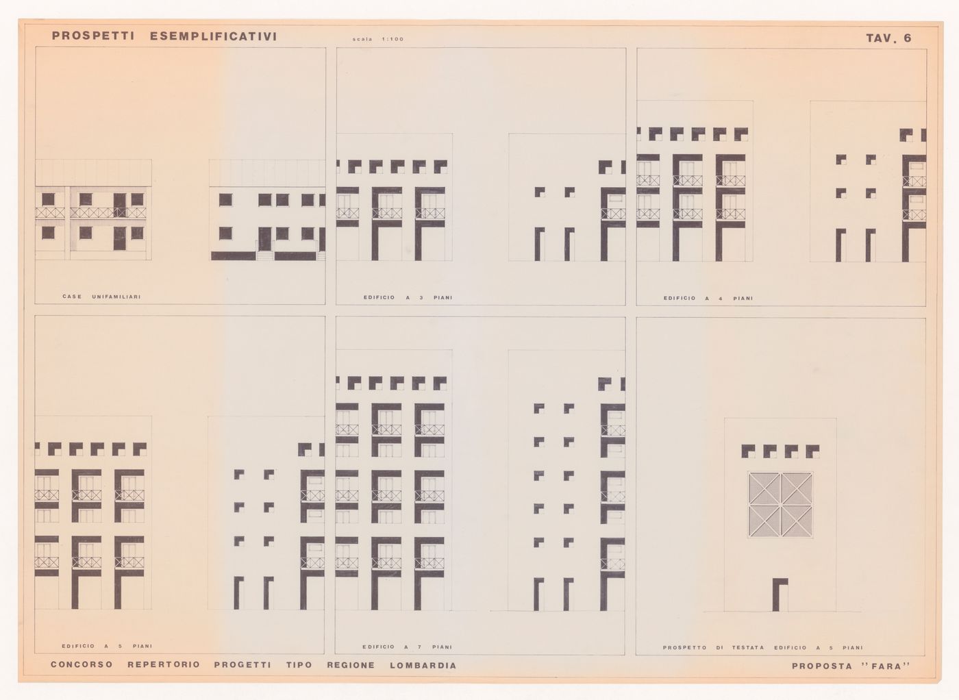 Elevations for Concorso IACP - 'Fara', Zandobbio, Italy