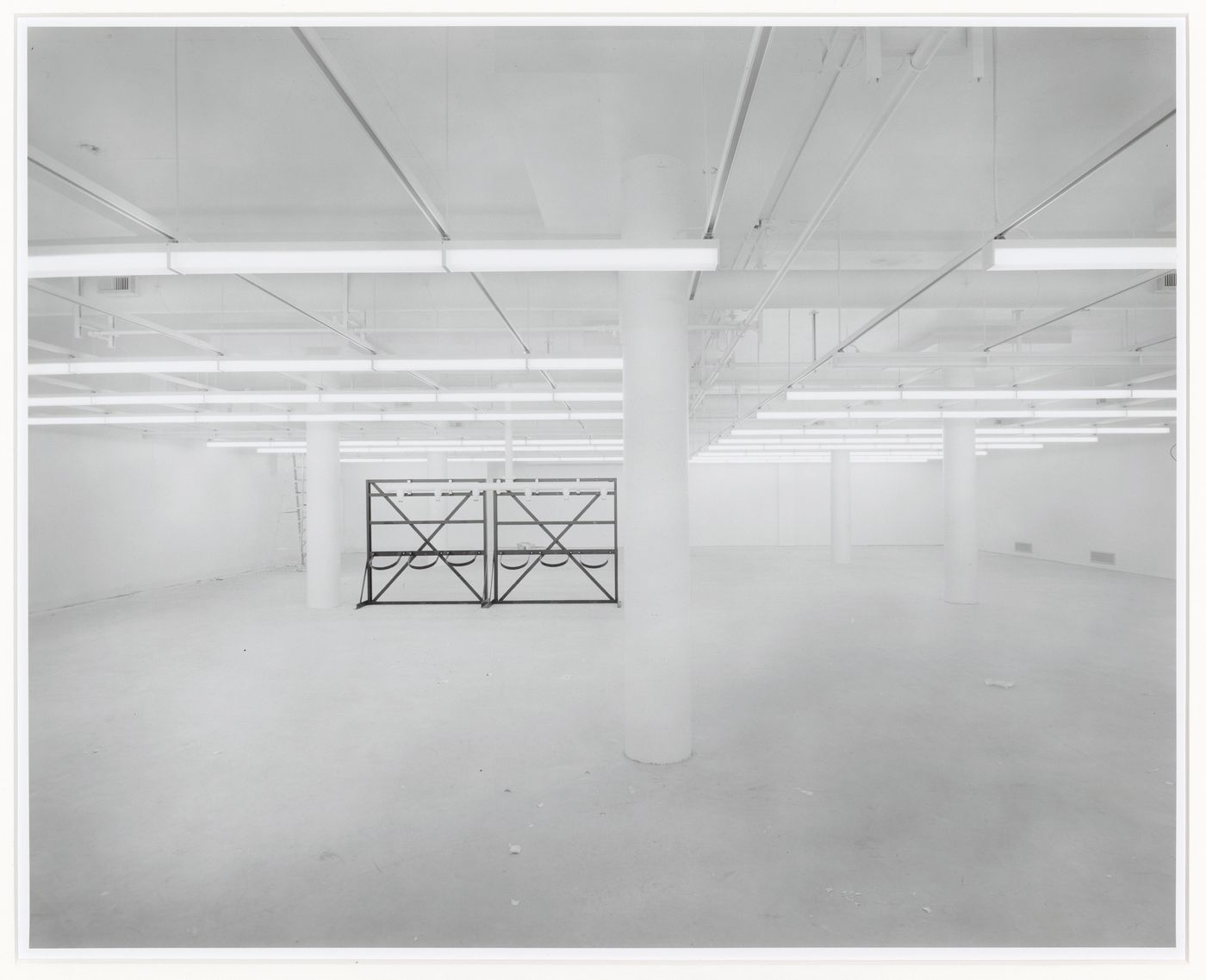 Interior view of the the Prints and Drawings Collection storage vault on level 2, Canadian Centre for Architecture under construction, Montréal, Québec