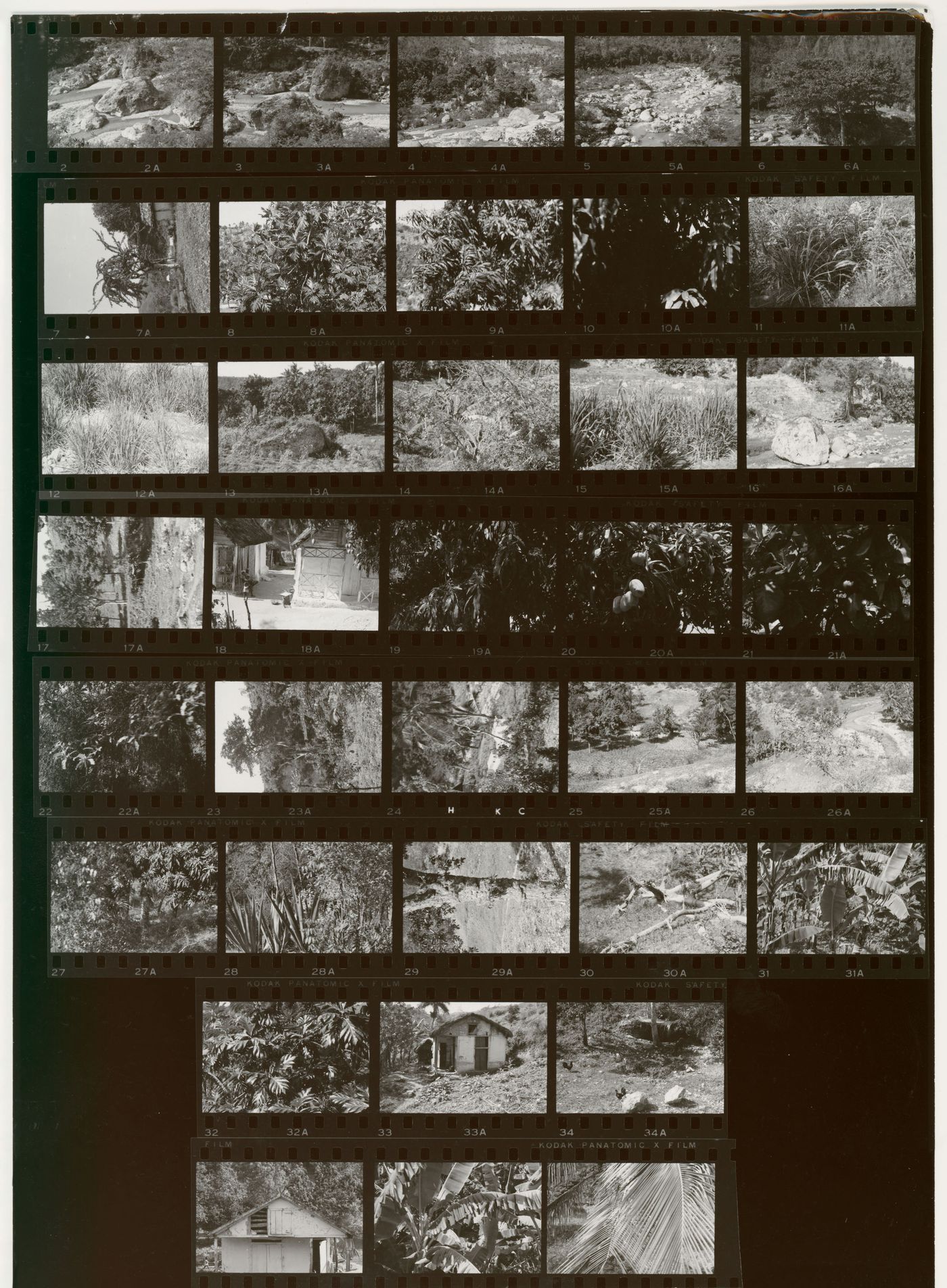 Contact sheet of buildings and landscape views, Haiti