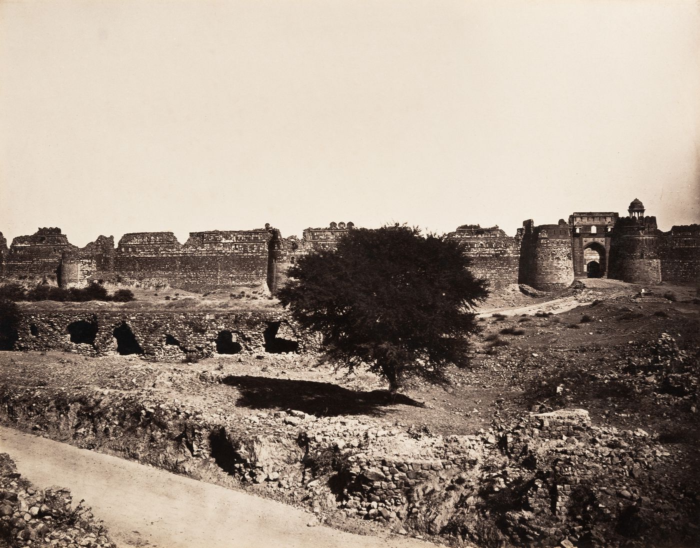 View of the Purana Qila [Old Fort], Delhi (now Delhi Union Territory], India