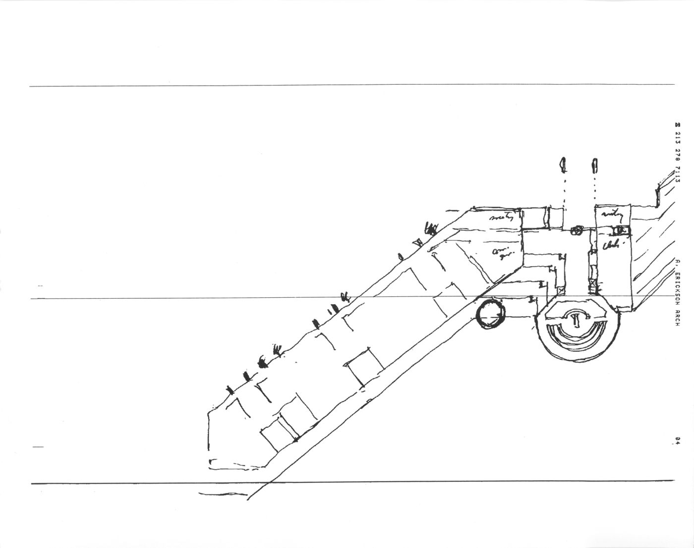 Overall plan with contours, plan study with sections